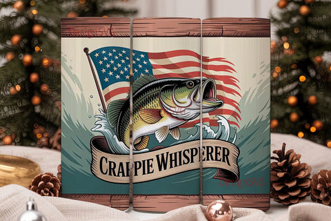 Patriotic Fishing 20oz Tumbler Wrap Sublimation DesignSVG 