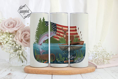 Patriotic Fishing & Hunting 20oz Tumbler Sublimation sassyprint 
