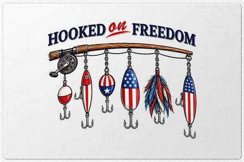 Patriotic Fishing PNG Hooked On Freedom Sublimation Design SVG BillahCrafts 