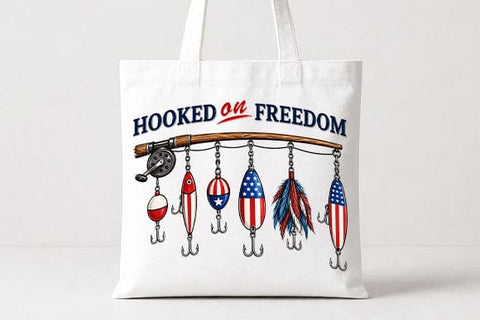 Patriotic Fishing PNG Hooked On Freedom Sublimation Design SVG BillahCrafts 