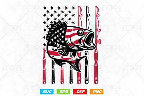 Patriotic Flag Fisherman Svg, Fathers Day Svg, Fishing Rod Svg, Fishing Svg, UAS Flag Svg, Fishing Pole svg, Svg Files For Cricut SVG DesignDestine 