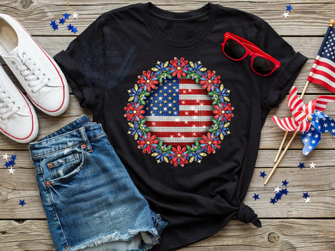 Patriotic Flag Sparkle T-Shirt PNG, Rhinestone Sparkle, Patriotic Shirt, Bold Design, Sublimation PNG, Red White Blue, Star Stripes Sublimation ToriDesigns 