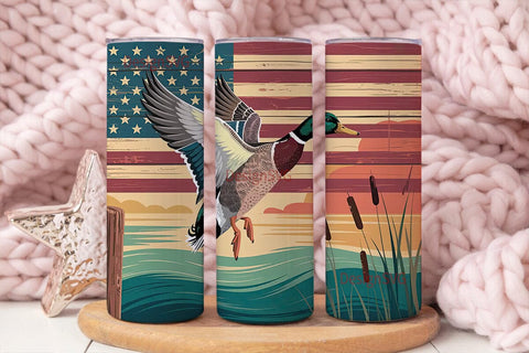 Patriotic Flying Duck 20oz Tumbler Sublimation DesignSVG 