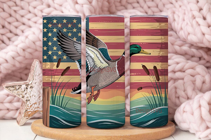 Patriotic Flying Duck 20oz Tumbler Sublimation DesignSVG 