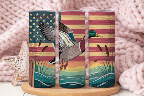 Patriotic Flying Duck 20oz Tumbler Sublimation DesignSVG 