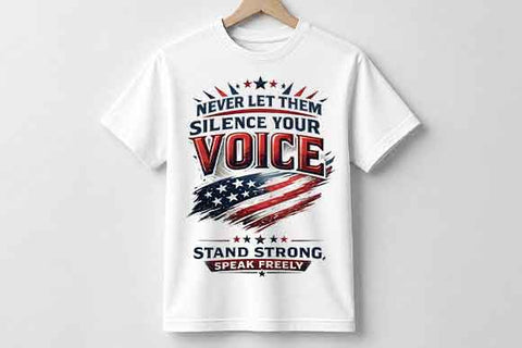 Patriotic Freedom PNG Never Let Them Silence Your Voice Sublimation Design SVG BillahCrafts 
