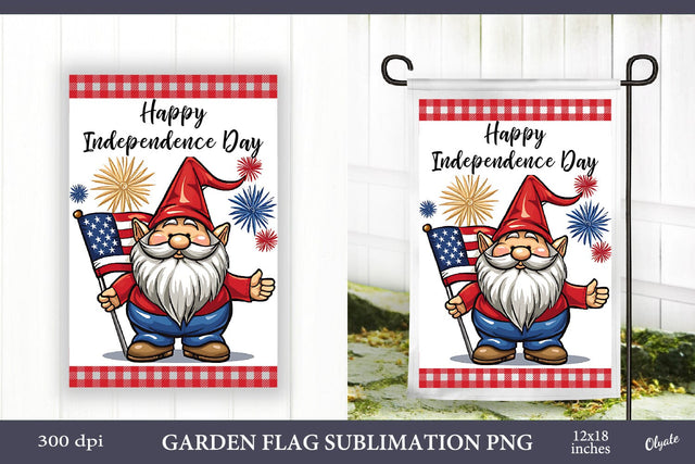 Patriotic Garden Flag PNG. Happy Independence Day PNG Sublimation Olga Terlyanskaya 