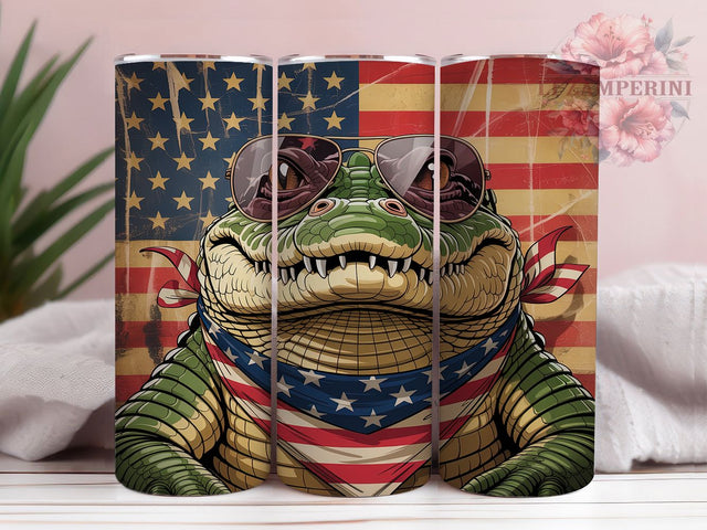 Patriotic Gator Shades 20oz Tumbler Wrap, Patriotic Gator Tumbler, Sunglasses Tumbler Design, American Flag Tumbler, 4th of July Tumbler, Sublimation Gator Tumbler Sublimation Li Zamperini 