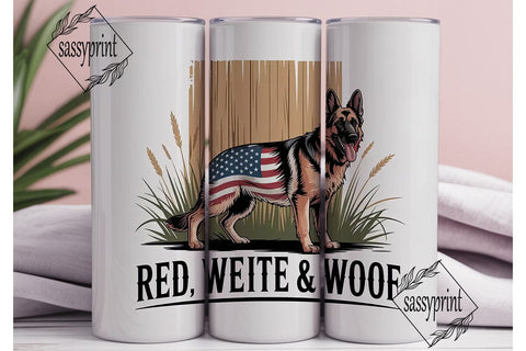 Patriotic German Shepherd 20oz Tumbler Sublimation sassyprint 