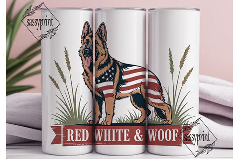 Patriotic German Shepherd 20oz Tumbler Sublimation sassyprint 
