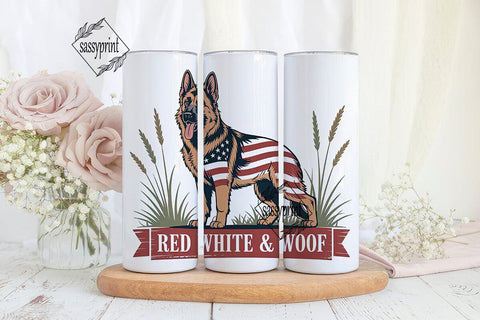 Patriotic German Shepherd 20oz Tumbler Sublimation sassyprint 