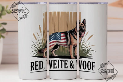 Patriotic German Shepherd 20oz Tumbler Sublimation sassyprint 