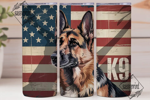 Patriotic German Shepherd 20oz Tumbler Sublimation sassyprint 