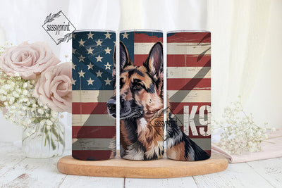 Patriotic German Shepherd 20oz Tumbler Sublimation sassyprint 