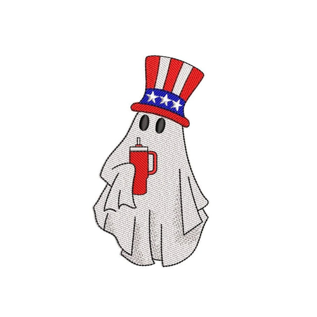 Patriotic Ghost Embroidery Design, Independence Day, 4th of July Embroidery Design, 3 sizes, Instant Download Embroidery/Applique DESIGNS Nino Nadaraia 