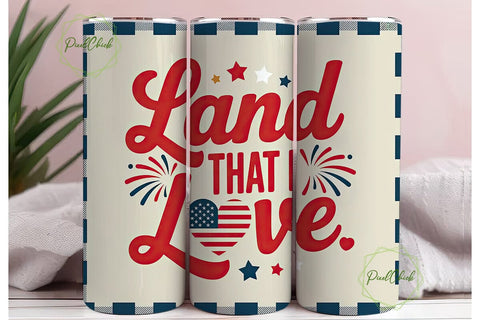 Patriotic Gingham 20oz Tumbler Wrap Sublimation PixelChick 