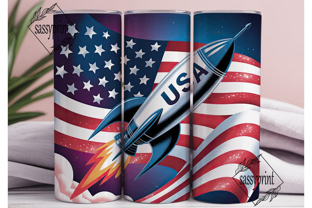Patriotic Glitter Flag 20oz Tumbler Wrap Sublimation sassyprint 