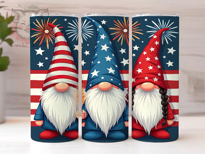 Patriotic Gnomes 20oz Tumbler, American Flag Design, 20oz Tumbler Wrap, Gnome Decor, 4th of July Gift, Independence Day Tumbler, Custom Drinkware Sublimation Lara' s Designs 