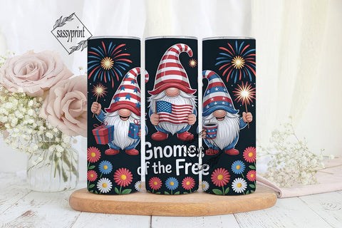 Patriotic Gnomes 20oz Tumbler Wrap Sublimation sassyprint 