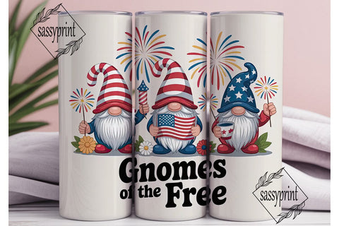 Patriotic Gnomes 20oz Tumbler Wrap Sublimation sassyprint 