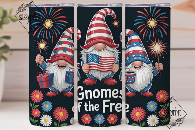 Patriotic Gnomes 20oz Tumbler Wrap Sublimation sassyprint 