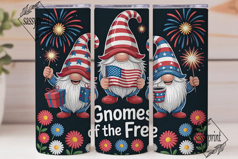Patriotic Gnomes 20oz Tumbler Wrap Sublimation sassyprint 