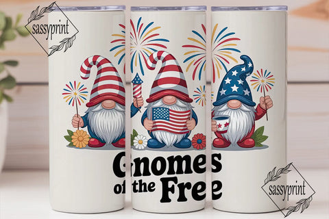 Patriotic Gnomes 20oz Tumbler Wrap Sublimation sassyprint 