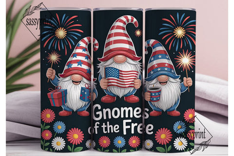 Patriotic Gnomes 20oz Tumbler Wrap Sublimation sassyprint 