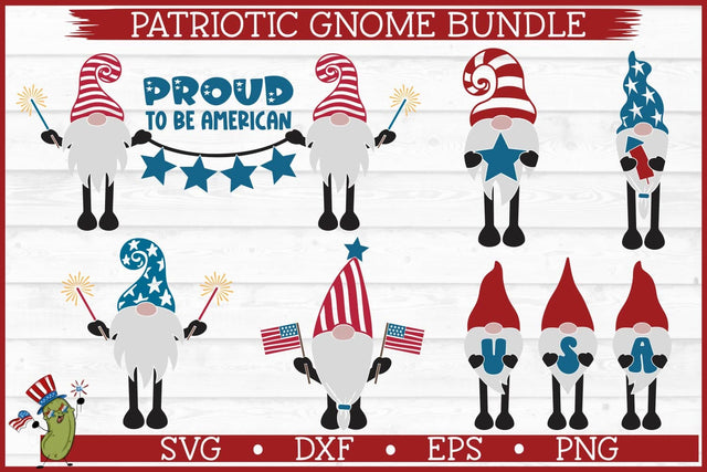 Patriotic Gnomes SVG Bundle SVG Crunchy Pickle 