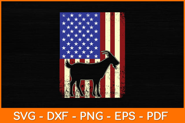 Patriotic Goat 4th of July American Flag Svg Design SVG artprintfile 