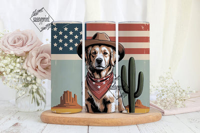 Patriotic Golden Retriever 20oz Tumbler Sublimation sassyprint 