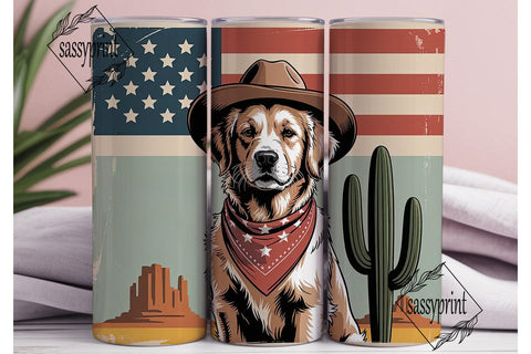 Patriotic Golden Retriever 20oz Tumbler Sublimation sassyprint 