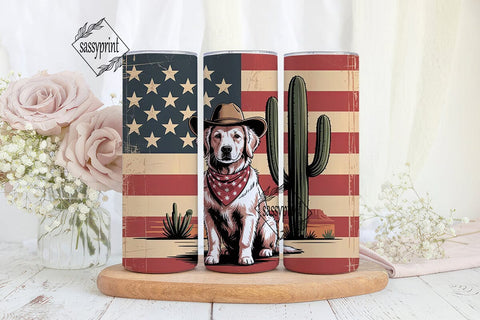 Patriotic Golden Retriever 20oz Tumbler Sublimation sassyprint 