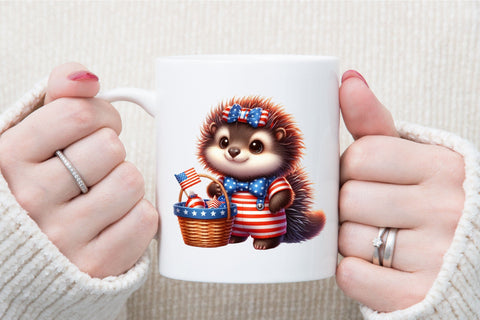 Patriotic Hedgehog Clipart Bundle Sublimation designartist 