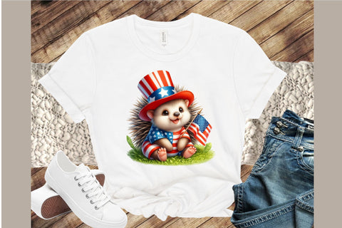 Patriotic Hedgehog Clipart Bundle Sublimation designartist 