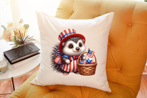 Patriotic Hedgehog Clipart Bundle Sublimation designartist 