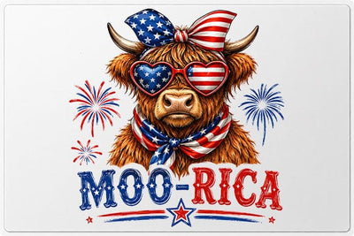 Patriotic Highland Cow PNG Funny Moo Rica Fourth of July Digital Download SVG BillahCrafts 