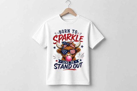 Patriotic Highland Cow PNG Sublimation Design Digital Download SVG BillahCrafts 