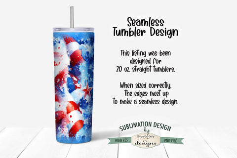 Patriotic Highland Cow Seamless 20 oz Sublimation Tumbler Sublimation Ewe-N-Me Designs 