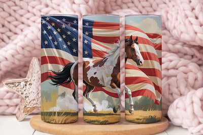 Patriotic Horse 20oz Tumbler Wrap Sublimation DesignSVG 