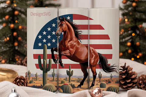Patriotic Horse 20oz Tumbler Wrap Sublimation DesignSVG 