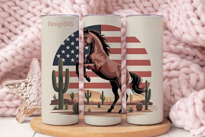 Patriotic Horse 20oz Tumbler Wrap Sublimation DesignSVG 