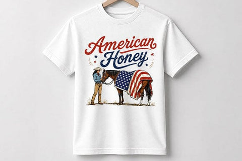 Patriotic Horse Cowgirl PNG Western American Flag Sublimation Design SVG BillahCrafts 