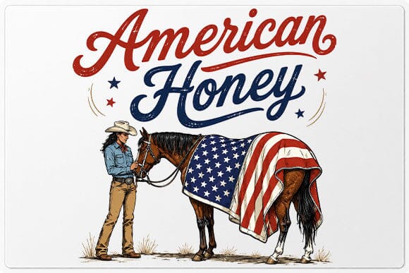 Patriotic Horse Cowgirl PNG Western American Flag Sublimation Design SVG BillahCrafts 