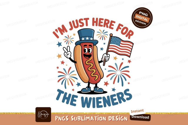 Patriotic hot dog with flag and fireworks hotdog american Sublimation Designangry 