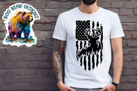 Patriotic Hunter Clipart Sublimation Boo Bear Designz 