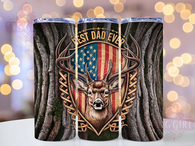 Patriotic Hunter Dad Camo Tumbler, Patriotic Father Cup, Hunting Father Present, Outdoorsman Dad Gift, American Hunter Design, Father's Day Tumbler, Camo Dad Cup Sublimation SvggirlplusArt 