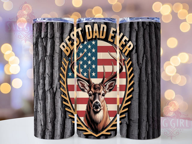 Patriotic Hunter Dad Camo Tumbler, Patriotic Father Cup, Hunting Father Present, Outdoorsman Dad Gift, American Hunter Design, Father's Day Tumbler, Camo Dad Cup Sublimation SvggirlplusArt 