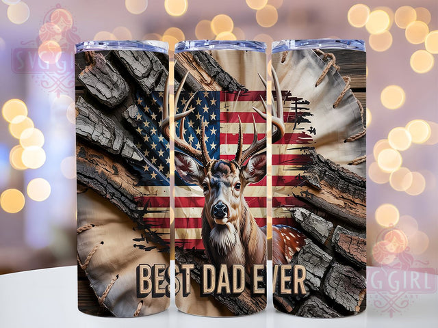 Patriotic Hunter Dad Camo Tumbler, Patriotic Father Cup, Hunting Father Present, Outdoorsman Dad Gift, American Hunter Design, Father's Day Tumbler, Camo Dad Cup Sublimation SvggirlplusArt 