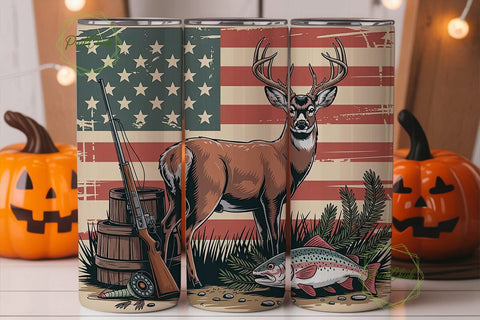 Patriotic Hunting & Fishing 20oz Tumbler Sublimation PixelChick 